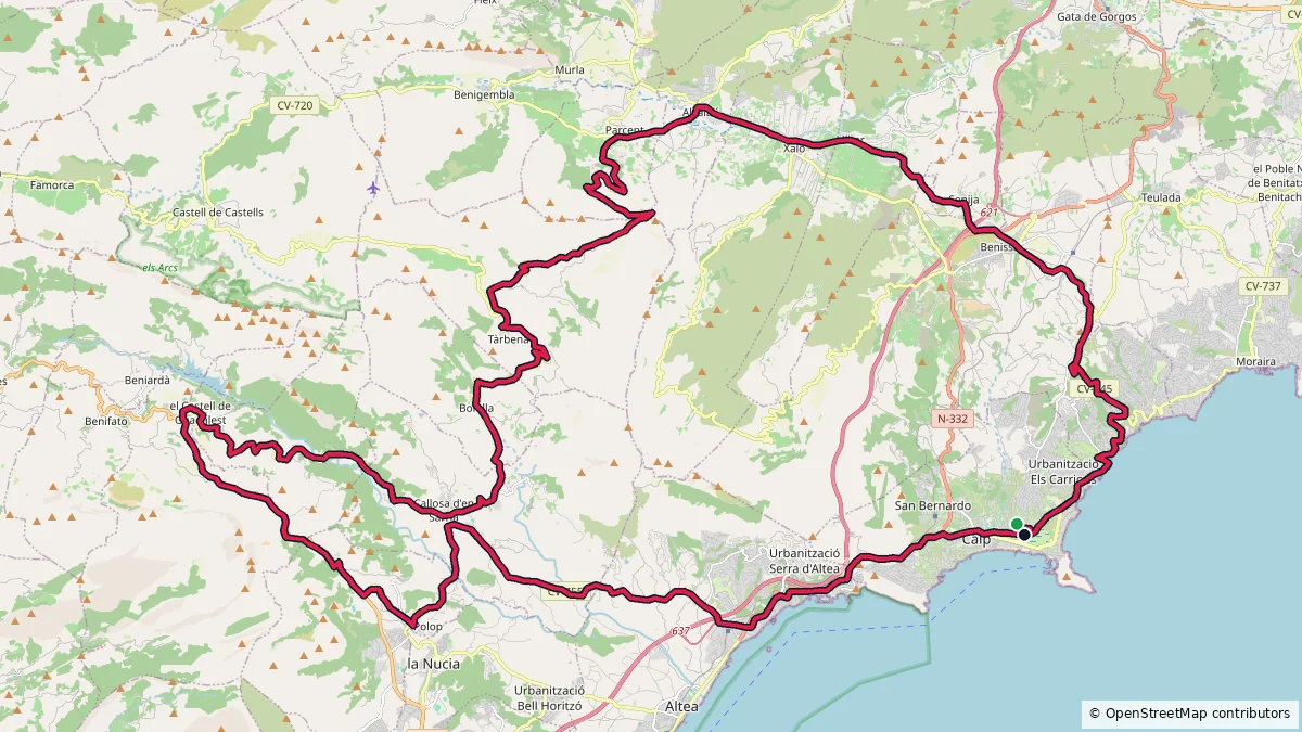 Calpe - 101 km - 1947 m route on map