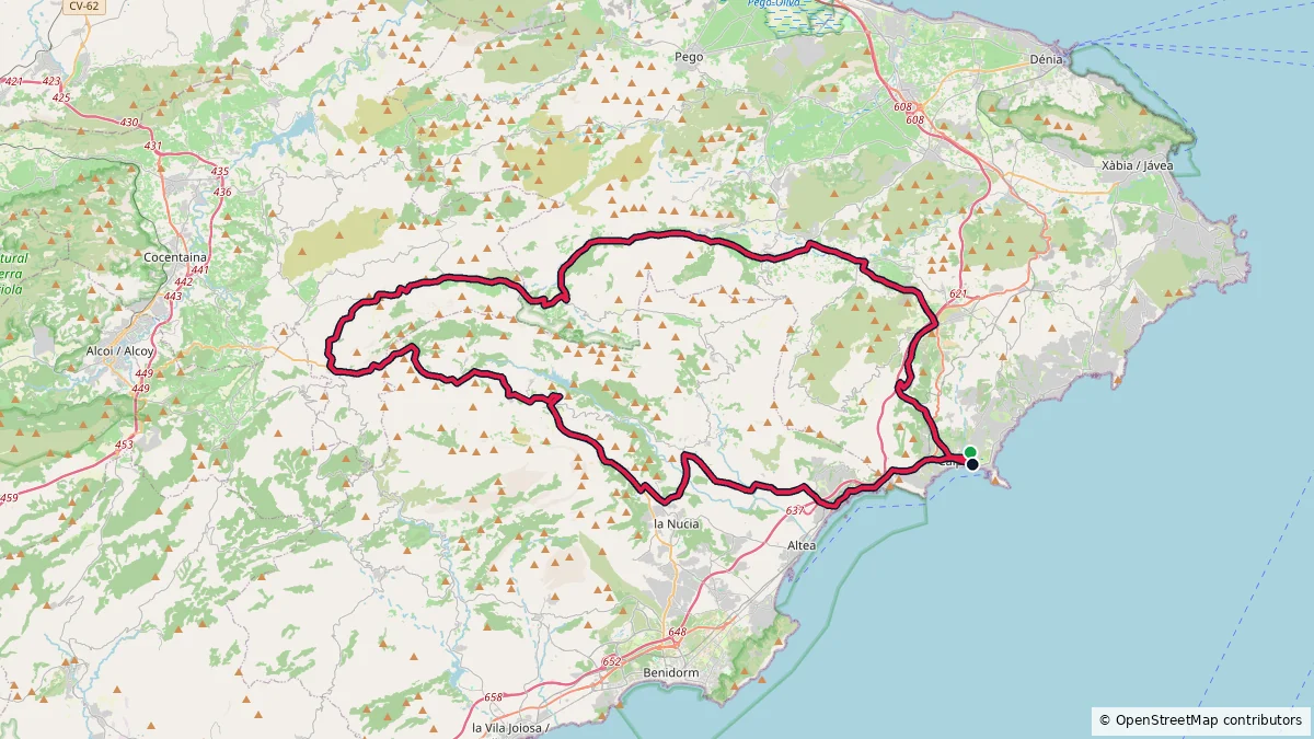 Calpe - 116 km - 2162 m route on map