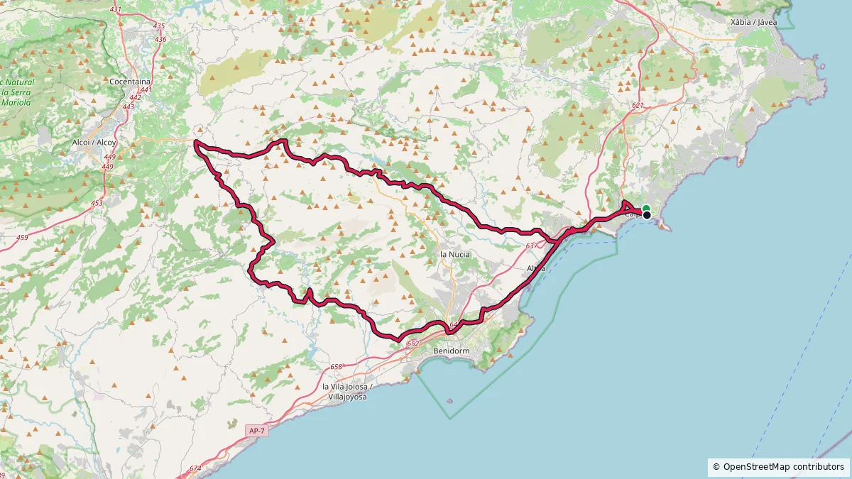Calpe - 130 km - 2239 m route on map