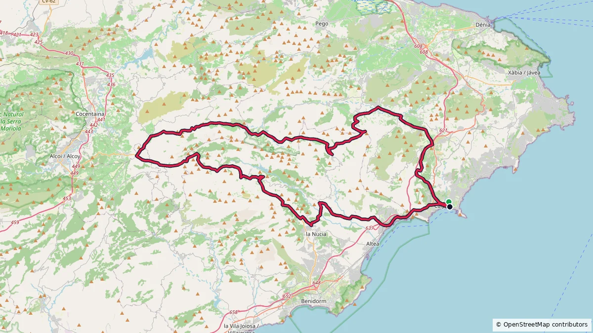 Calpe - 131 km - 2613 m route on map