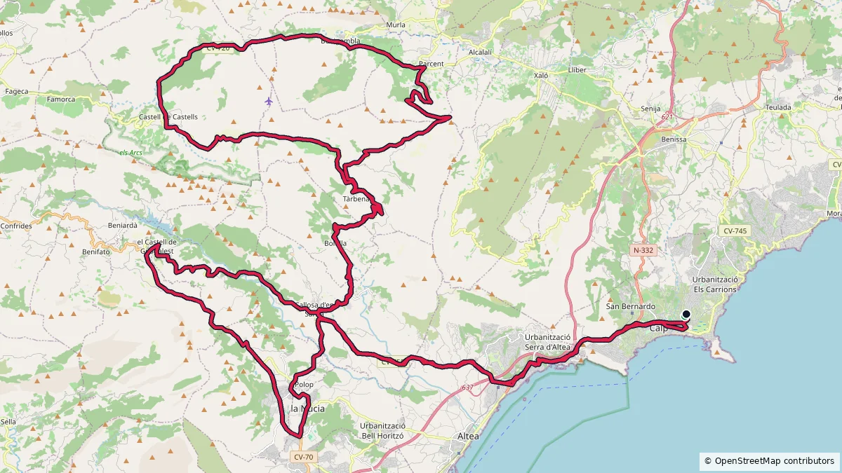 Calpe - 138 km - 2638 m route on map