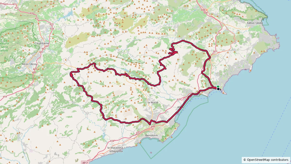 Calpe - 154 km - 3034 m route on map