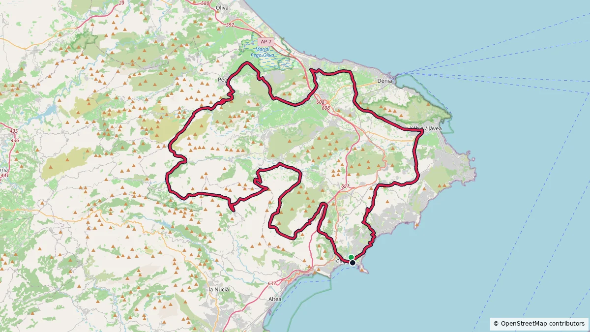 Calpe - 163 km - 2638 m route on map
